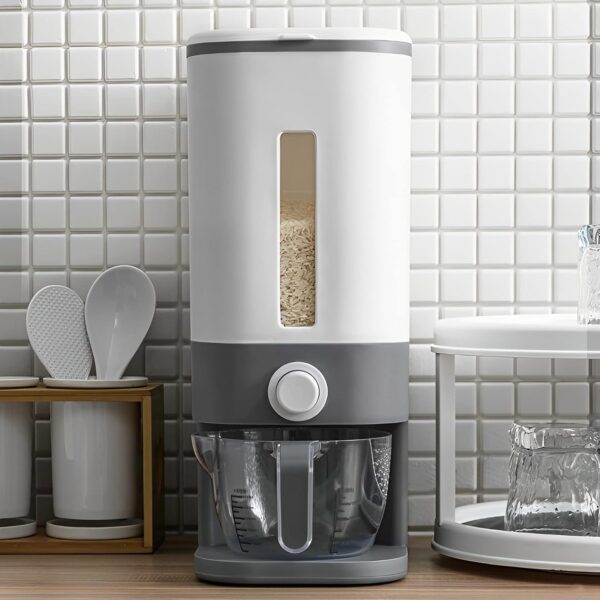 23-Pound Rice Dispenser with Measuring Cup & Fresh Box - Image 2