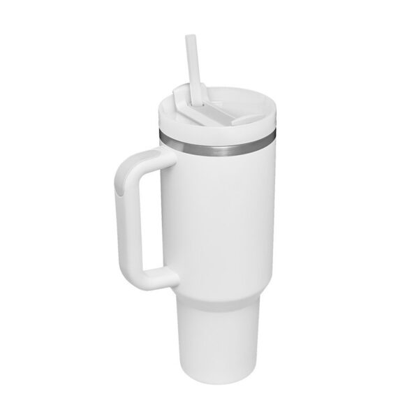 40oz Insulated Tumbler with Handle & Straw – Spill-Proof, Vacuum Stainless Steel for Hot/Cold Drinks