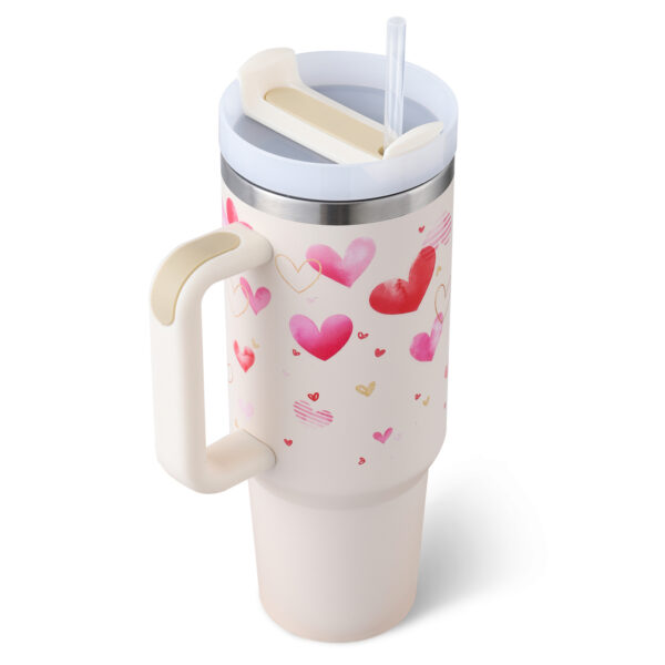 40oz Insulated Tumbler with Handle & Straw – Spill-Proof, Vacuum Stainless Steel for Hot/Cold Drinks - Image 2