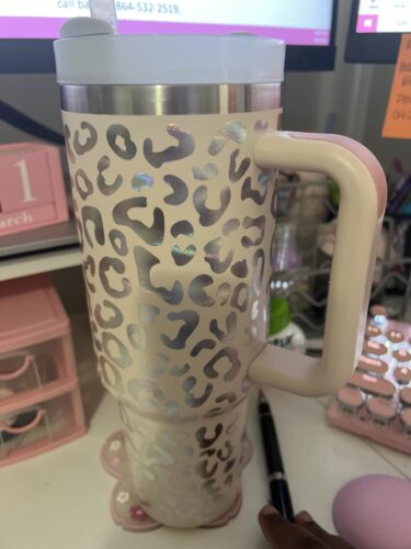 40oz Insulated Tumbler with Handle & Straw – Spill-Proof, Vacuum Stainless Steel for Hot/Cold Drinks photo review