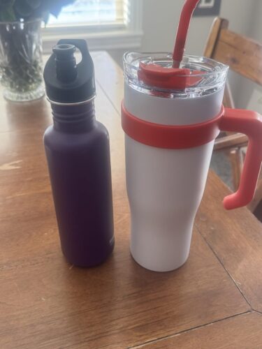 40oz Insulated Tumbler with Handle & Straw – Spill-Proof, Vacuum Stainless Steel for Hot/Cold Drinks photo review