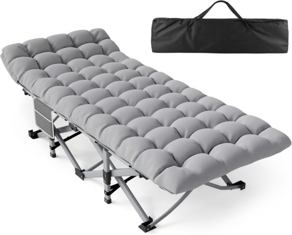 UltraComfort XL Camping Cot – Heavy-Duty Folding Bed with Padded Mattress & 600lb Capacity