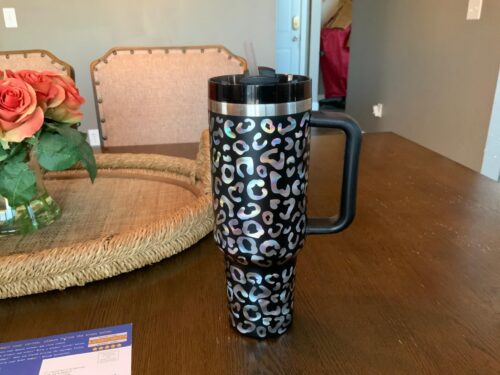 40oz Insulated Tumbler with Handle & Straw – Spill-Proof, Vacuum Stainless Steel for Hot/Cold Drinks photo review