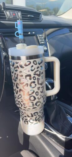 40oz Insulated Tumbler with Handle & Straw – Spill-Proof, Vacuum Stainless Steel for Hot/Cold Drinks photo review