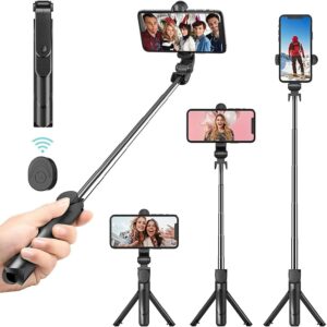 2-in-1 Selfie Stick Tripod with Wireless Remote – Lightweight, Foldable, and Compatible with All Smartphones