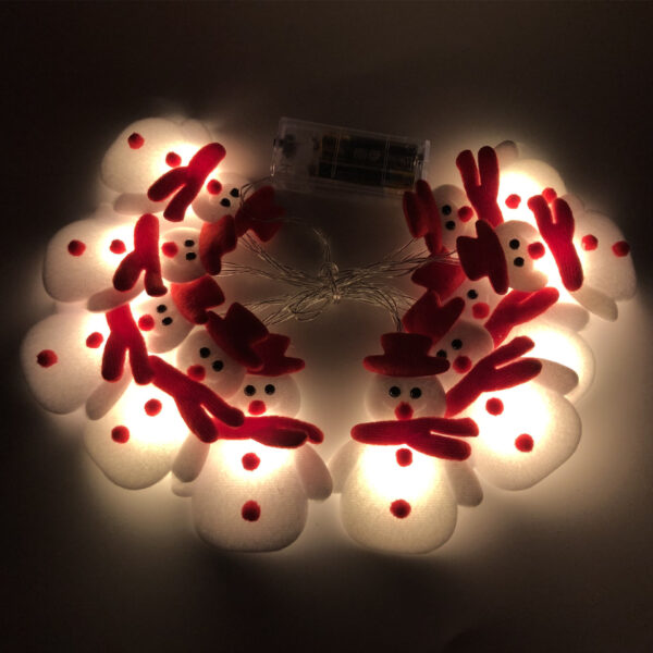 Snowman LED String Lights – 10 & 20 Warm White Plush Bulbs | Battery Operated - Image 3