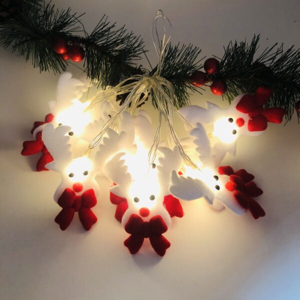 Snowman LED String Lights – 10 & 20 Warm White Plush Bulbs | Battery Operated - Image 2