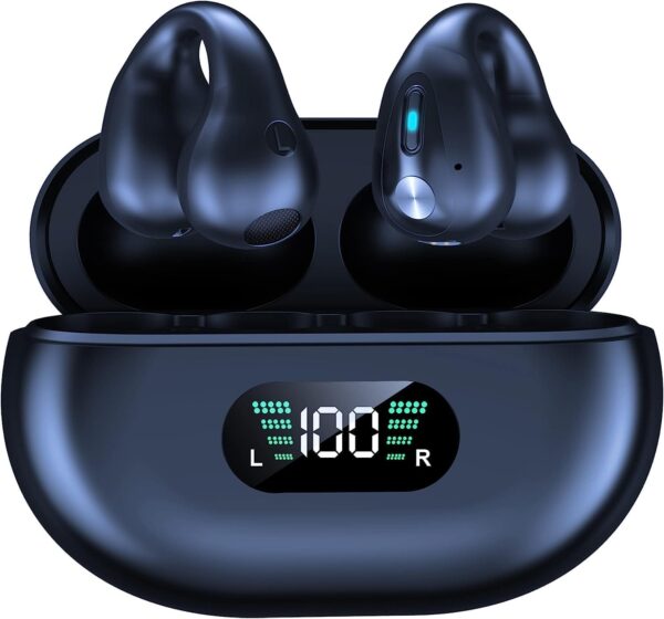 Bone Conduction Ear Clip Headphones – Bluetooth 5.3 TWS | Open-Ear HiFi Audio | Touch Control