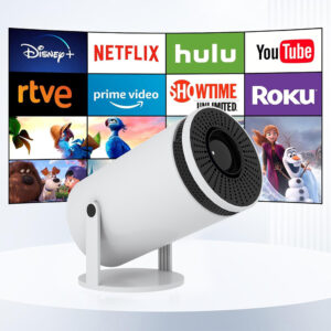 WiFi 6 Mini Projector – 1080P & 4K Support | 180° Rotatable | Bluetooth 5.0 | 130" Display